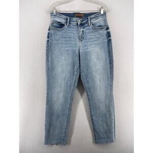 JUDY BLUE Jeans 9 29 Skyline Vintage Slim Ankle Frayed Light Washed Denim Blue